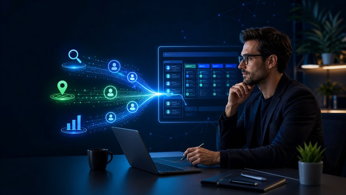 Marketing agency lead generation workflow with qualified lead signals and CRM pipeline